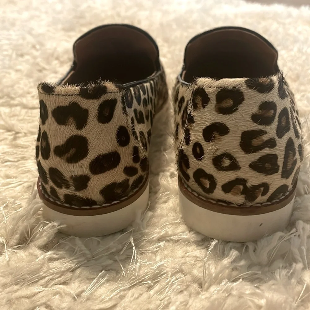 Myra Bag Women’s Slip On Sneakers Size 9 Leopard AIRY CASUAL Genuine Cowhide